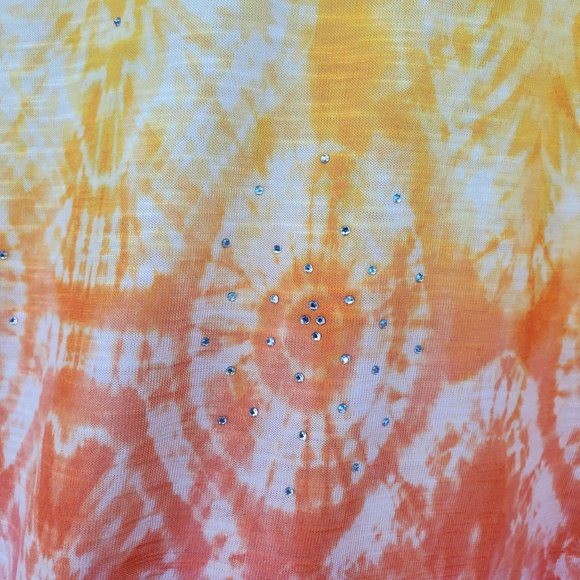 Concepts Yellow and Pink Sequin Front Short Sleeve Blouse Shirt XXXL - Picture 5 of 7